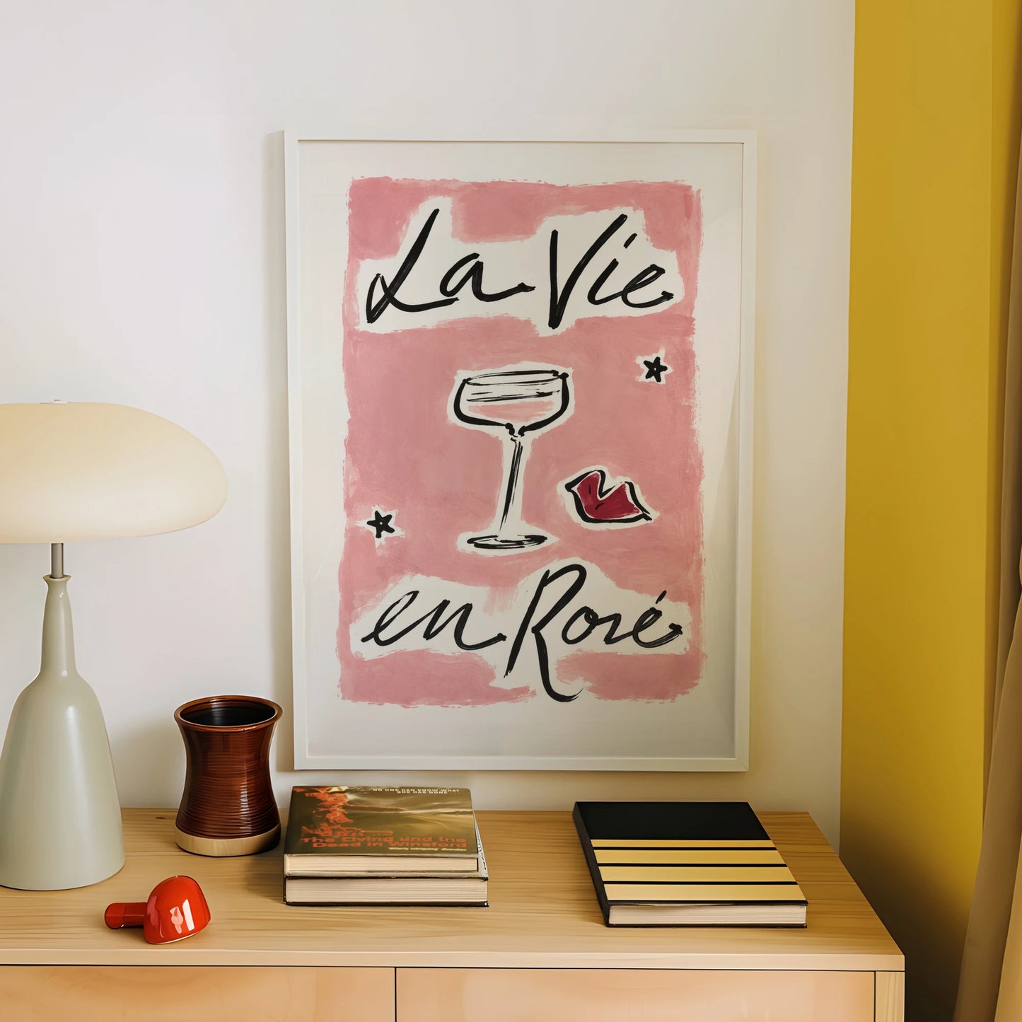 French Vivre La Vie En Rose Canvas Wall Art Print Poster