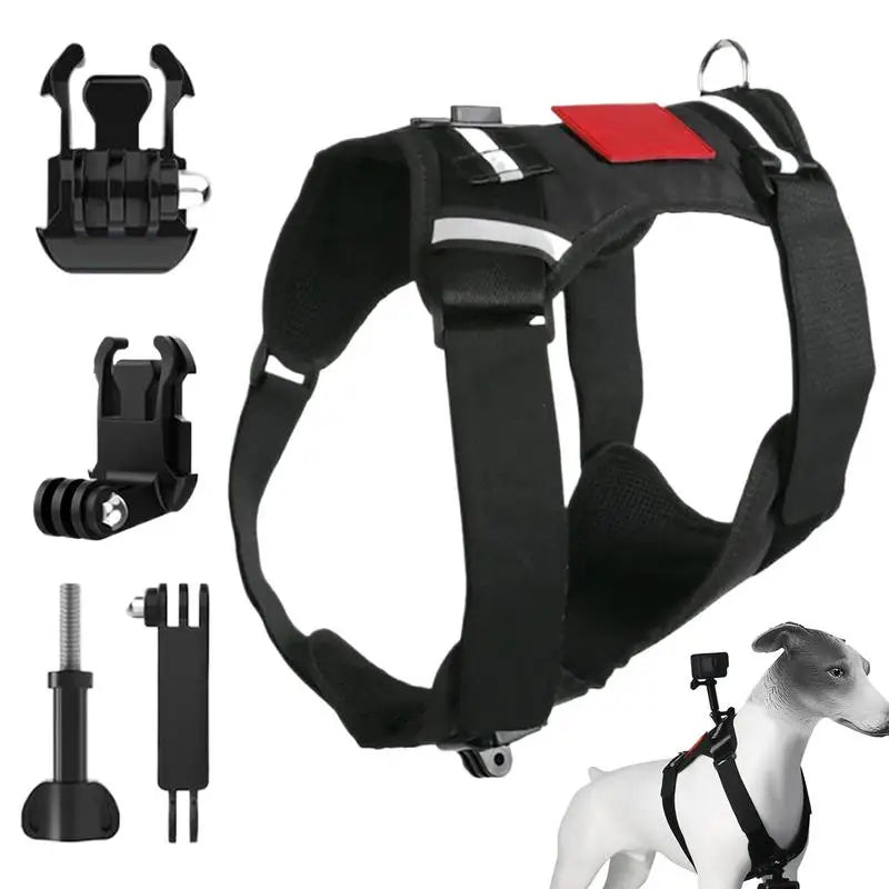 Dog Harness For Camera Soft Adjustable Dog Harness Vest Pet Chest And Back Fixation With Mounting Base Small Animal Accessories Peaceful Pleasures Health and Wellness China Mainland