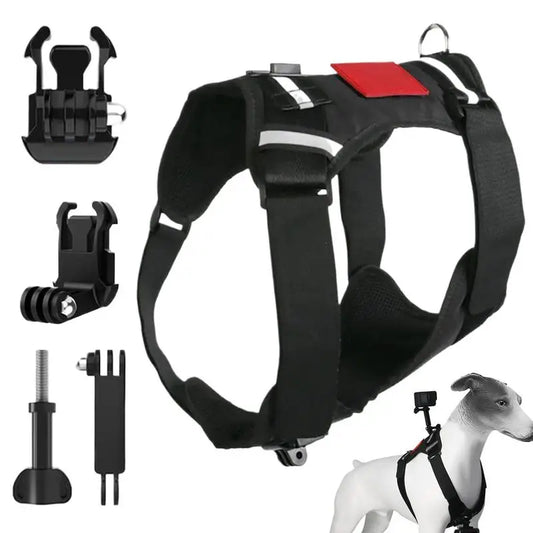 Dog Harness For Camera Soft Adjustable Dog Harness Vest Pet Chest And Back Fixation With Mounting Base Small Animal Accessories Peaceful Pleasures Health and Wellness China Mainland