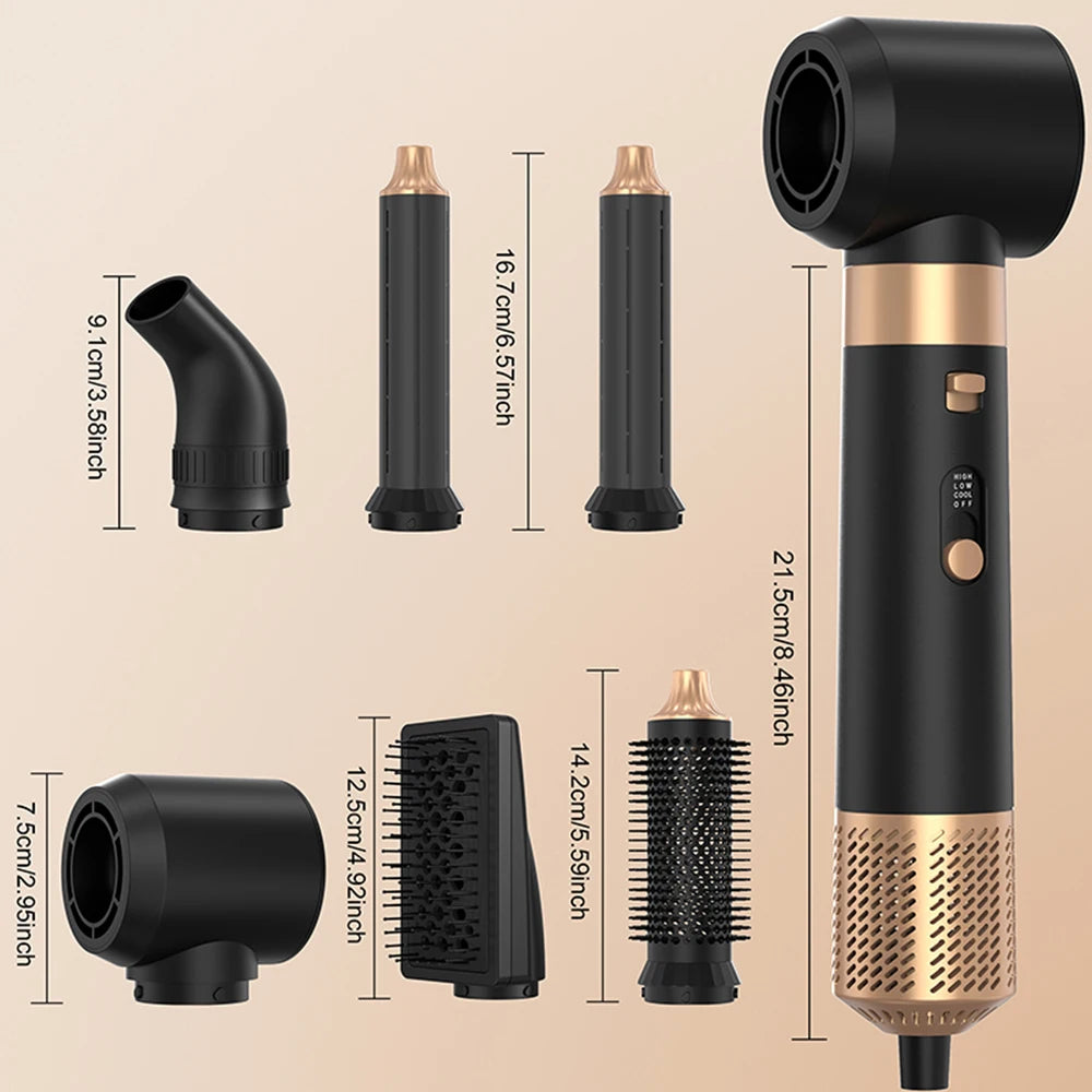 6 In 1 Hot Air Brush Low Noise Damage Free Styling Wet Dry Use One Step Hair Dryer And Volumizer Hair Styling Tool Home Salon Peaceful Pleasures Health and Wellness dual voltage EU Plug