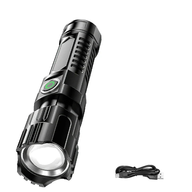 XHP50 Zoomable LED Flashlight USB Rechargeable – 3 Modes