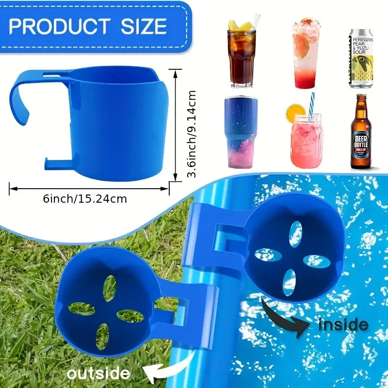 Heavy Duty Poolside Cup Holder – No-Drill Hanging Organizer