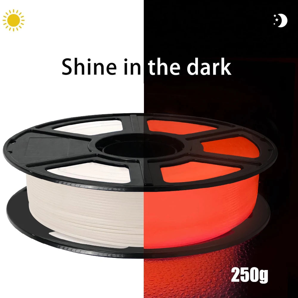 Glow in the Dark PLA Filament 1.75mm 250g – Blue & Red