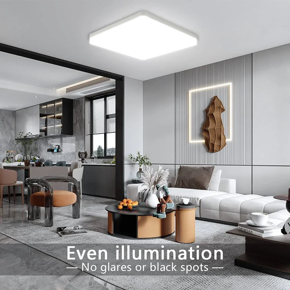 RUNTOIN Square LED Panel Ceiling Light | Ultra-Thin Flush Mount