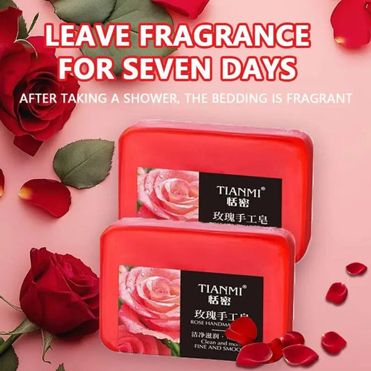 Rose essential oil soap deeply cleanses your face and body, leaving a long-lasting fragrance while moisturizing and hydrating Peaceful Pleasures Health and Wellness