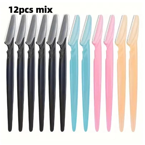 5/10/12/20pcs Eyebrow Razors Facial Eye Brow Trimmer Hair Removal Shaver Safe Blades Trimming Beauty treatment Tools Peaceful Pleasures Health and Wellness Random 12pcs