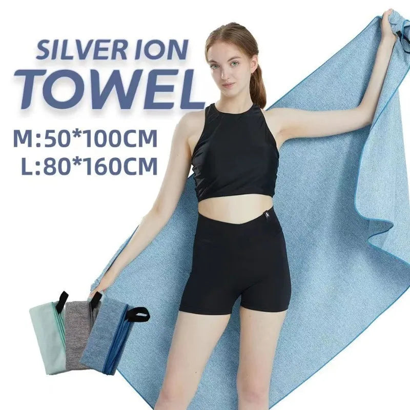 Ultra-fine Fiber Cationic Quick-drying Sports Towel Outdoor Fitness Water-absorbing Towel Sweat-wiping Towel Peaceful Pleasures Health and Wellness