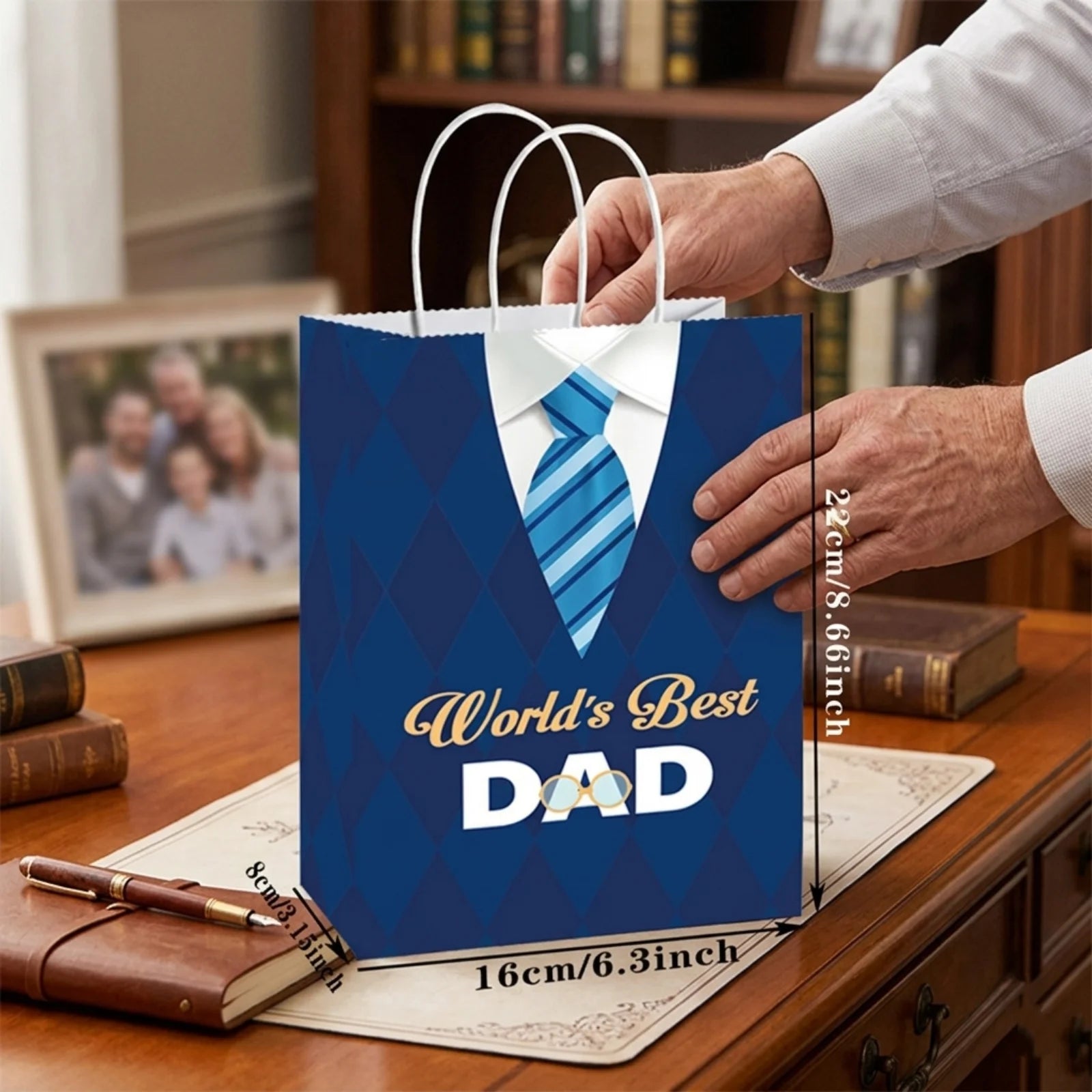 1pc Worlds Best Dad Paper Gift Bag For Fathers Day Gift Wrap Present Bags Party Favor Supplies Bulk For Husband Grandfather Peaceful Pleasures Health and Wellness