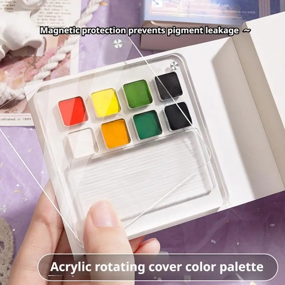Acrylic Watercolor Paint Palette Set Mini Waterproof Travel Painting Tray Kit Portable with Tearable Book Empty Paint Box Artist Peaceful Pleasures Health and Wellness