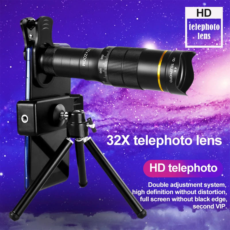 32X Telescope For Phone Mobile Photography Lens Zoom For Cell Camera For iPhone Zoom Mobile Lens Microscope For Phone Lenses Peaceful Pleasures Health and Wellness