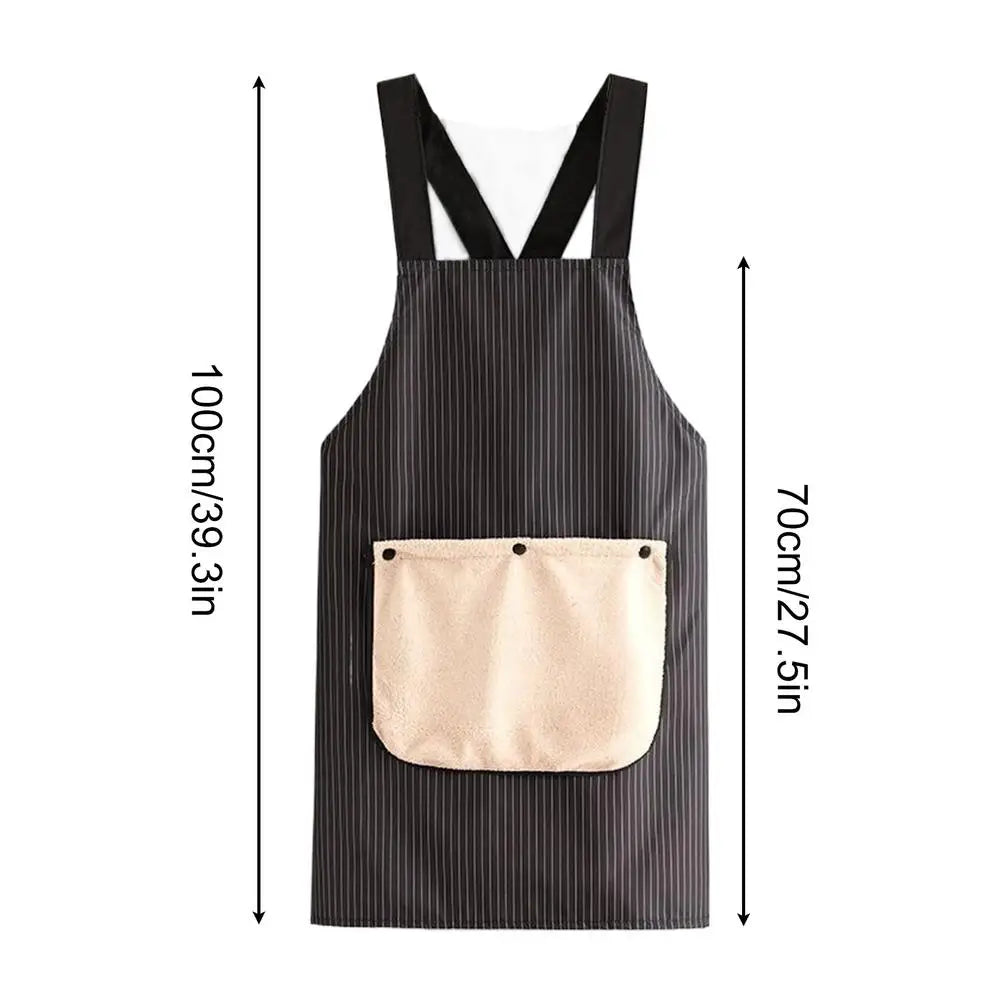 Waterproof Cross Back Kitchen Apron with Removable Towel