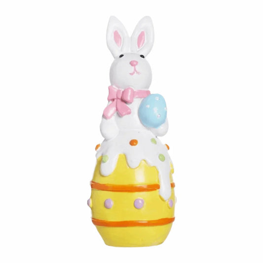Hand-Painted Resin Easter Bunny Figurine | Colorful Ornament Holiday Figurine Oasis Select Yellow