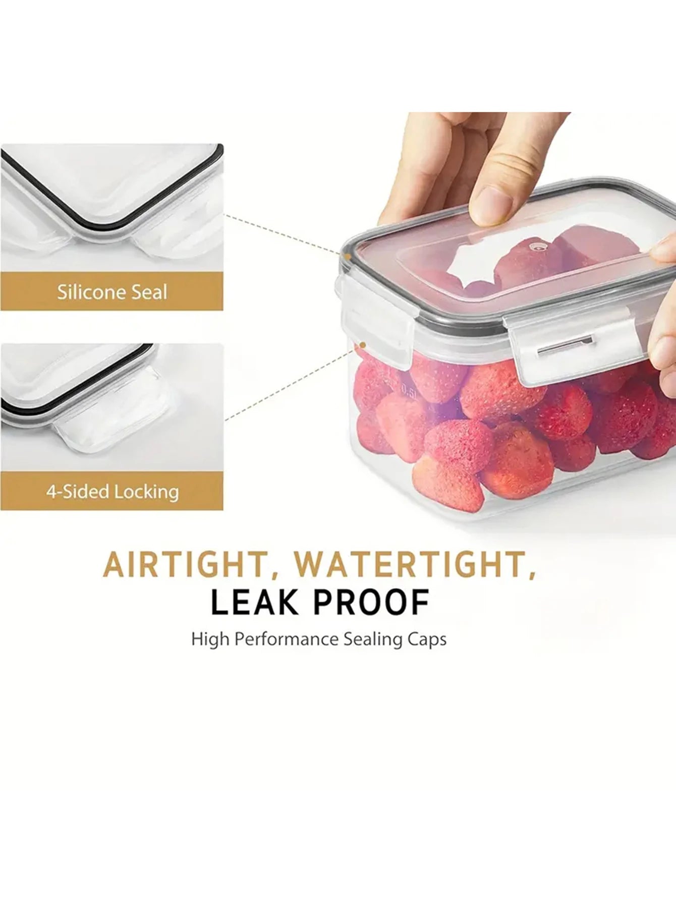 24pcs Airtight Food Storage Containers with Labels Peaceful Pleasures Health and Wellness