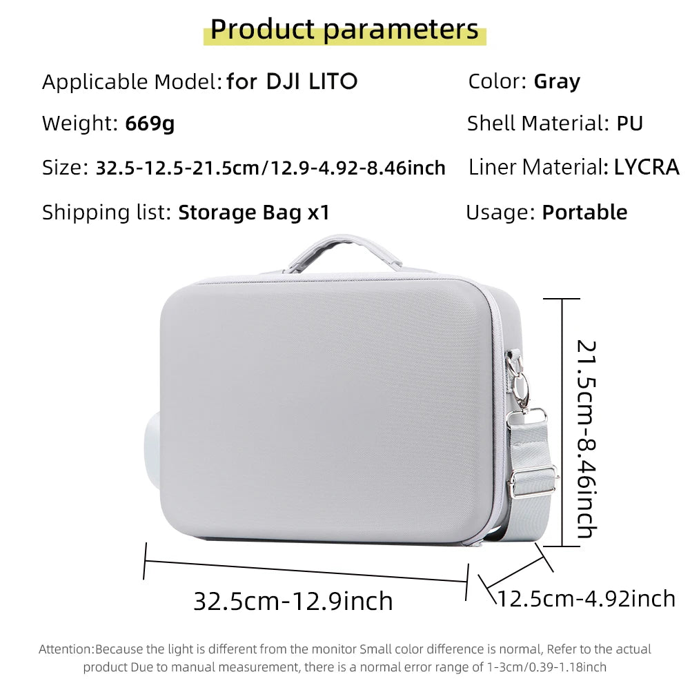 Integrated Lining Design For DJI Lito X1 Lito 1 RC 2 RC N3 All-In-One PU Storage Case With Shoulder Strap For Easy Portability Peaceful Pleasures Health and Wellness