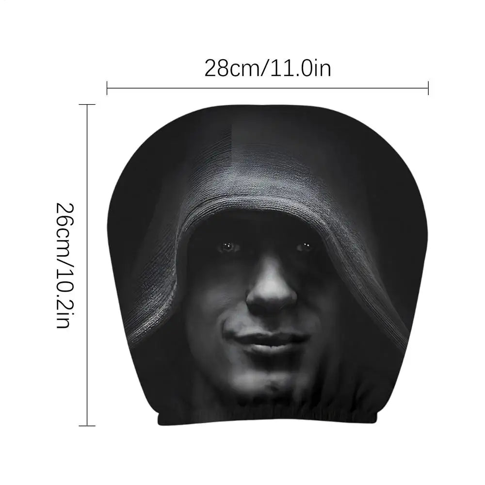 Dark Mystery Portrait Car Headrest Cover | Universal Elastic Fit