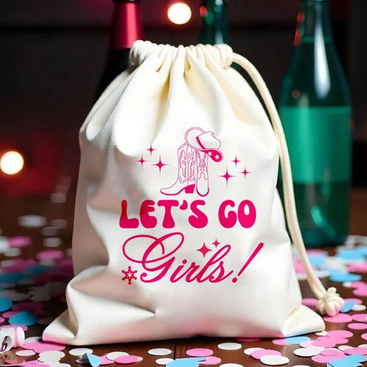 5-Pack Let's Go Girls Bachelorette Party Favor Bags | Cowgirl Party Favor Bags Peaceful Pleasures Health and Wellness
