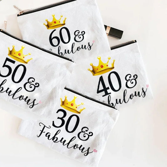 Fabulous Birthday Makeup Bag – 30th 40th 50th 60th Gift Birthday Cosmetic Bag Peaceful Pleasures Health and Wellness