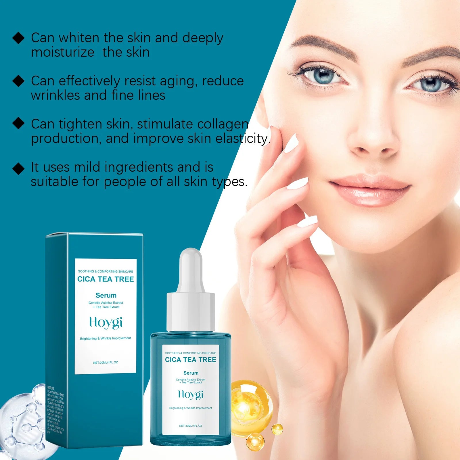 Centella Asiatica Serum Soothing Calming Repair Sensitive Skin Dryness Improve Rosacea Shrink Pores Moisturizing Facial Essence Peaceful Pleasures Health and Wellness