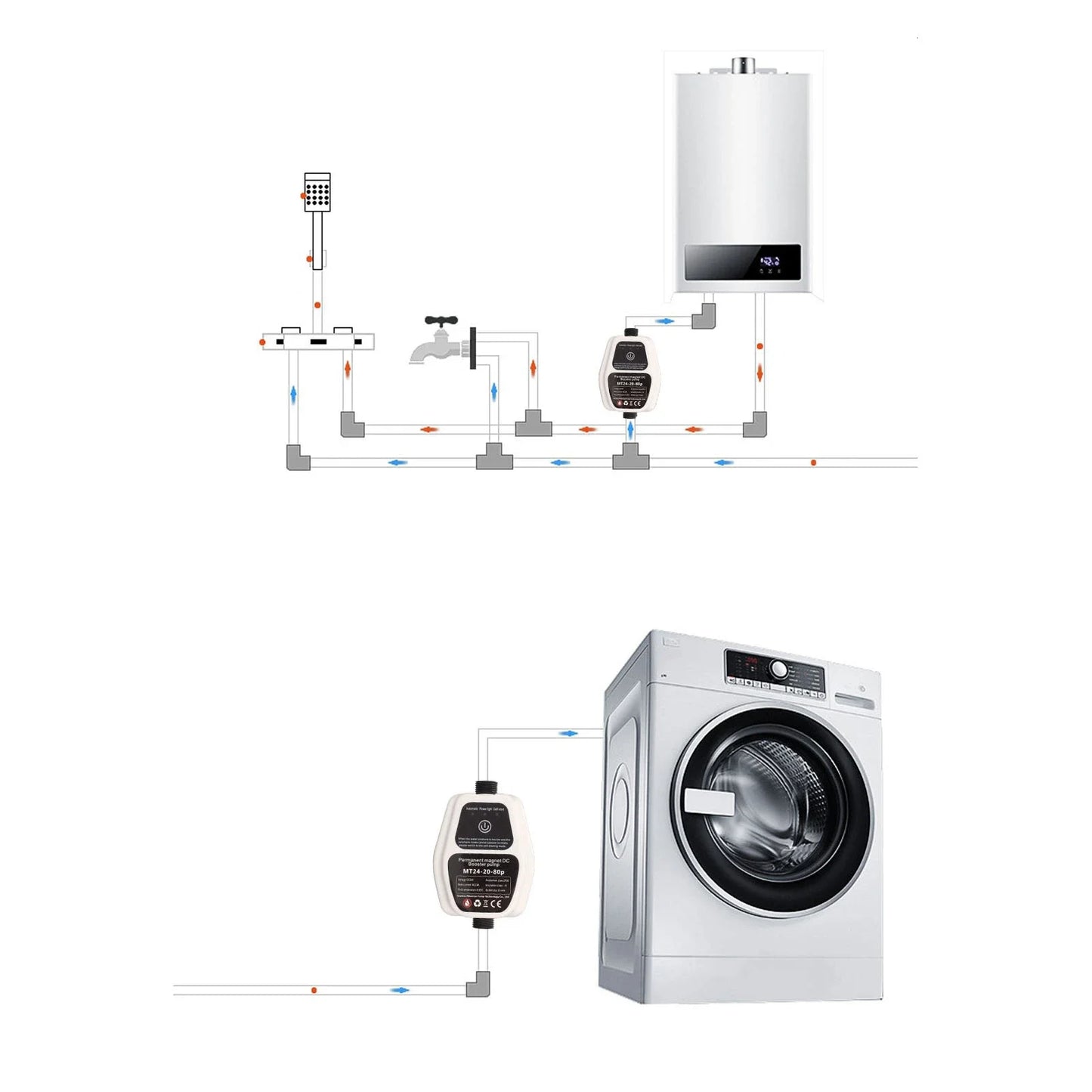 Booster Pump Automatic Water Pressure Shower Boosting Recirculating