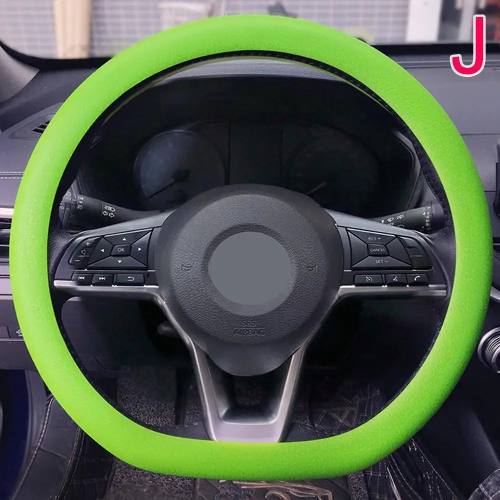 Anti-skid Silicone Auto Steering Wheel Cover With Elastic Stretch To Enhance Internal Design And Comfortable Grip Access Peaceful Pleasures Health and Wellness J