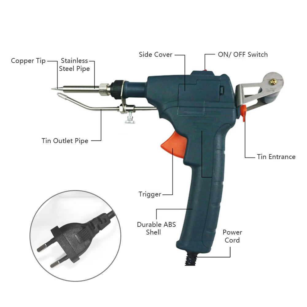 60W Handheld Soldering Gun Internally Heated Electric Iron Tin Wire