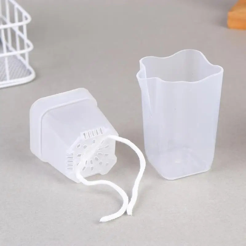 5Pcs Clear Self Watering Plant Pot For Plants Double-Layer Flower Pots Planter With Drainage Hole Reservoir Seedling Nursery Pot Peaceful Pleasures Health and Wellness