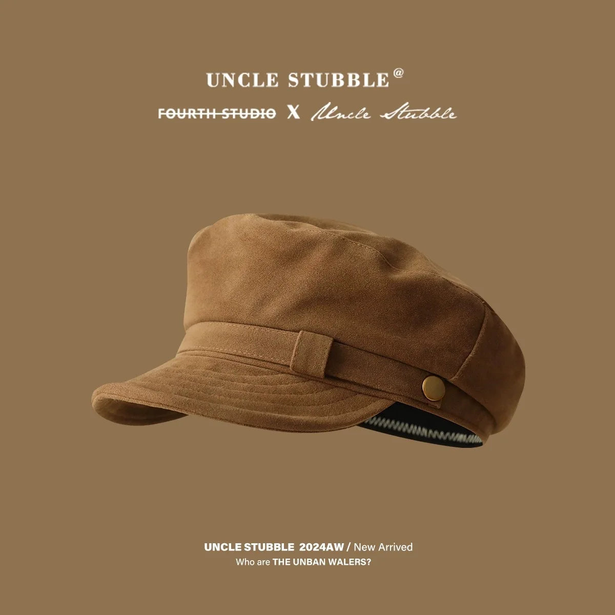 Women's Suede Newsboy Cap | Vintage Flat Top Painter Hat