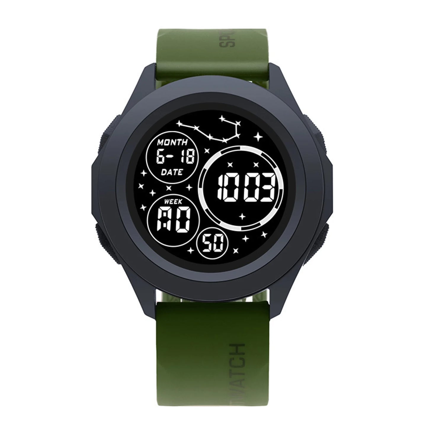 Men's Digital Sport Watch – Shockproof & 50m Waterproof