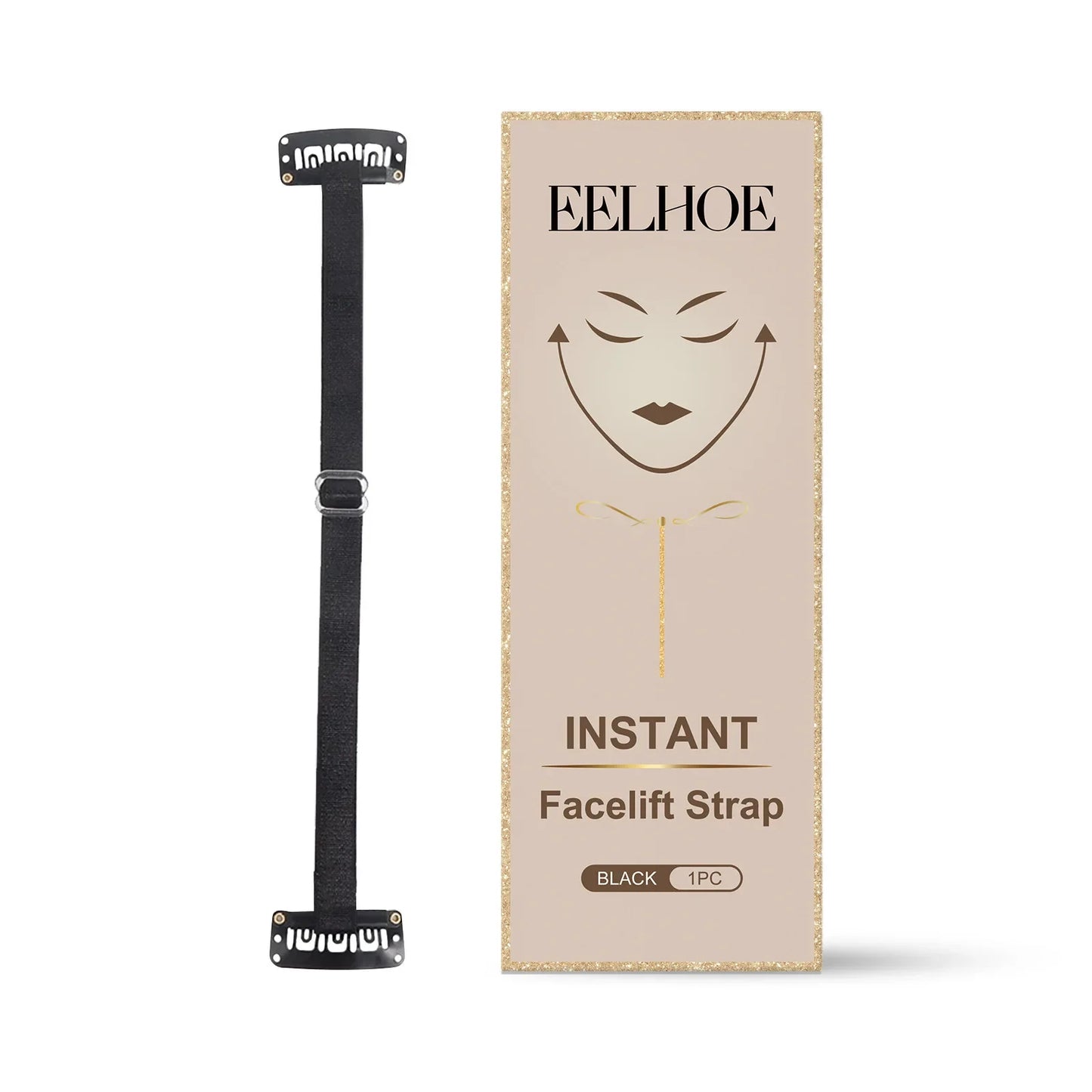 EELHOE Instant Face Lift Tape – Invisible Lifting Straps Peaceful Pleasures Health and Wellness Black