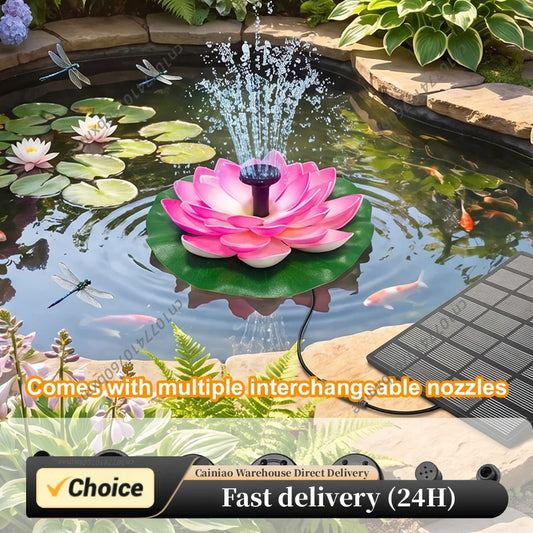 Lotus Solar Bird Bath Fountains with 6 Nozzles Solar Fountain Water Pump Easy Install for Garden Pond Pool Fish Tank and Outdoor Peaceful Pleasures Health and Wellness