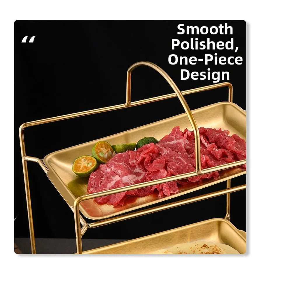 304 Stainless Steel Rectangular Barbecue Rack Portable Design