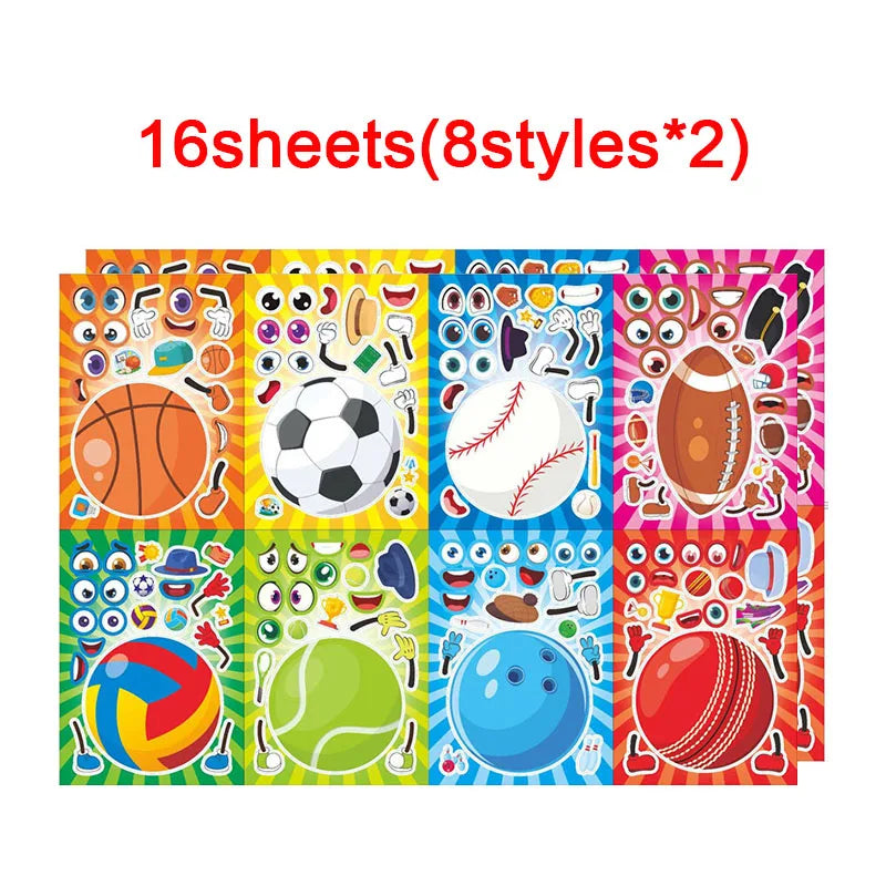 Make Sport Balls Puzzle Sticker Kids Party Game Toys DIY Football