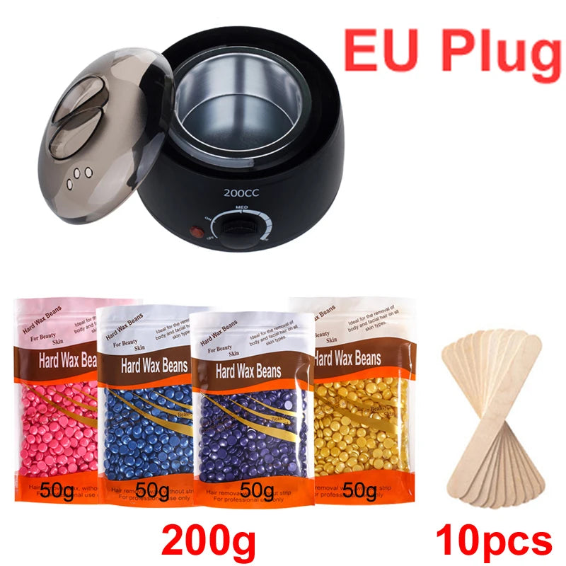 2026 200ML Hair Removal Tool Warmer Wax Heater Hands Feet Epilator Depilatory Paraffin Wax Machine Kit/Wax Beans/Wax Heater Peaceful Pleasures Health and Wellness 035-B-EU-200g