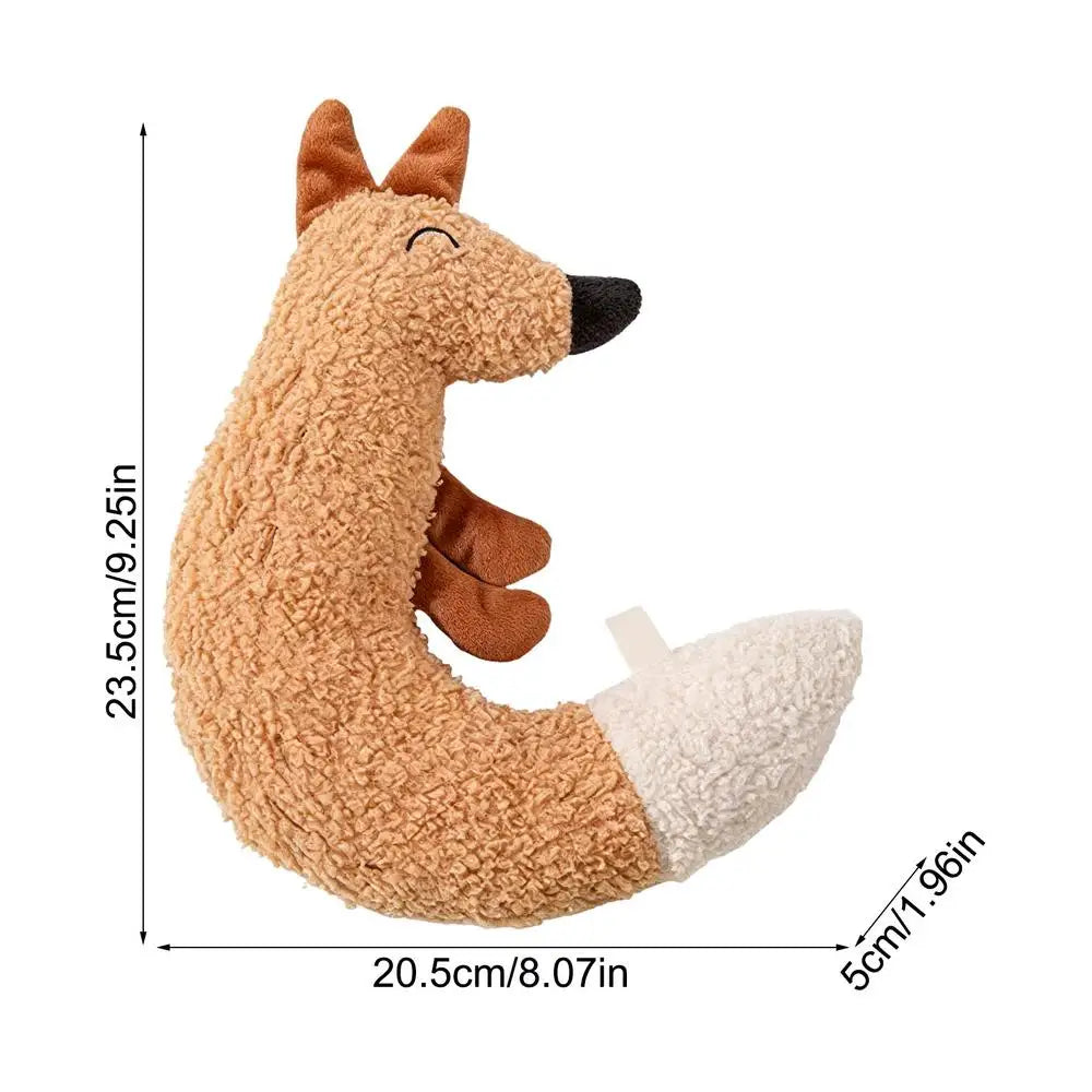 Plush Fox Chew & Squeak Toy for Cats & Kittens | Interactive