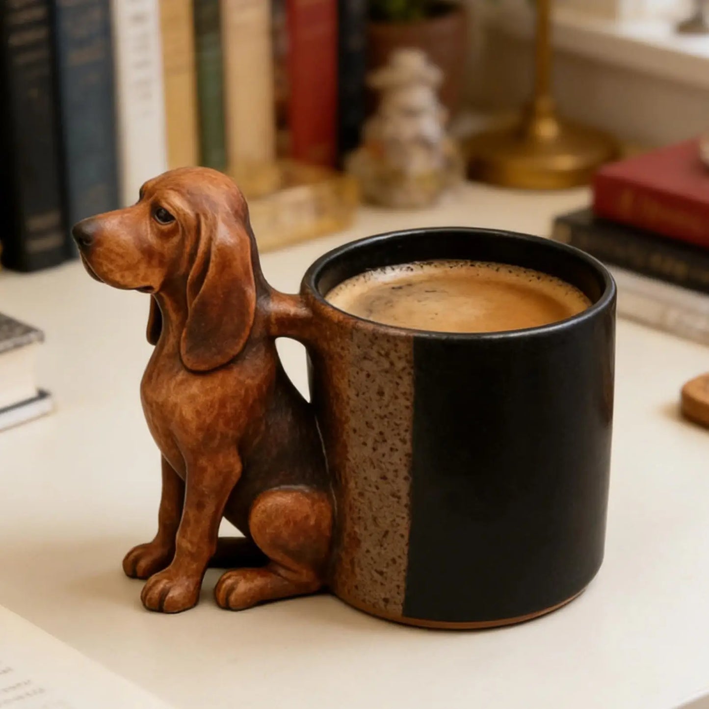 3D Dog Shaped Beverage Mug Tea Mug Desktop Beverage Cup for Home Office Living Room Cafe Dining Room Bedroom Coffee Tea Milk Peaceful Pleasures Health and Wellness