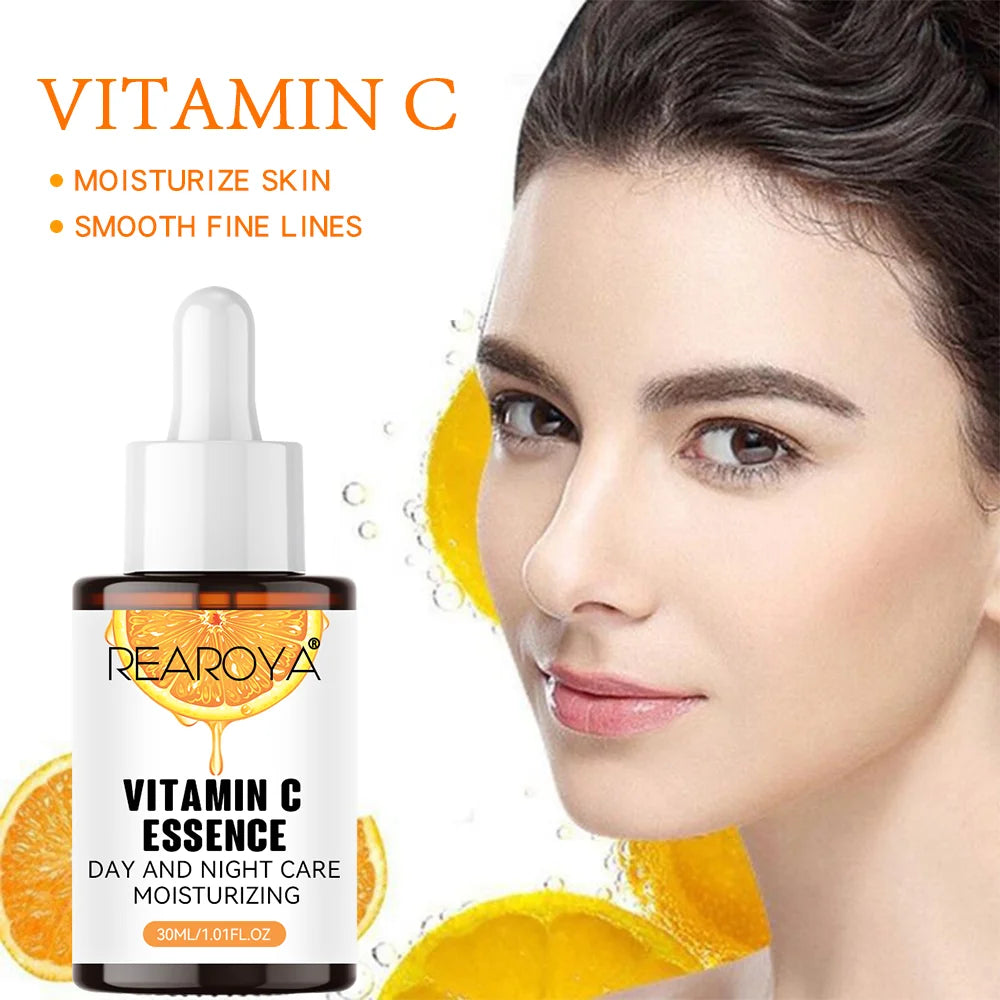 Vitamin C Face Essence Lifting Firming Fade Fine Lines Whitening Brighten Moisturizing Nourish Day and Night Cream Skin Care Peaceful Pleasures Health and Wellness