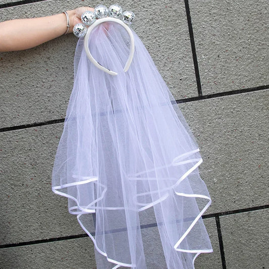 Last Disco Bachelorette Veil | Nash Bash Cowgirl Bride Gift Bridal Party Veil Peaceful Pleasures Health and Wellness