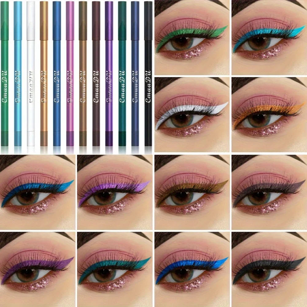 CmaaDu 12-Pc Glitter Eyeliner & Eyeshadow Pen Set – Shimmer