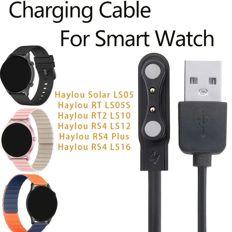 USB Charger For Haylou Solar LS05 / RT LS05s / RT2 LS10 / RS4 LS12 Smartwatch Charging Cable Peaceful Pleasures Health and Wellness