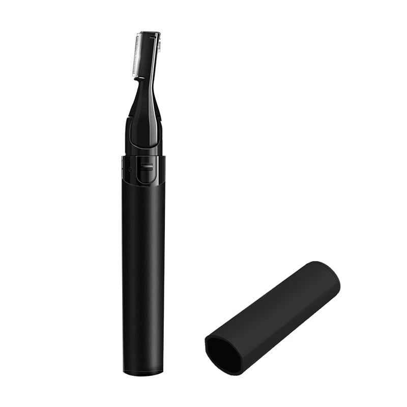 Double Ended Electric Eyebrow Trimmer Lady Eyebrow Trimmer Automatic Shaving Device Hair Removal and Trimming Tool Peaceful Pleasures Health and Wellness black