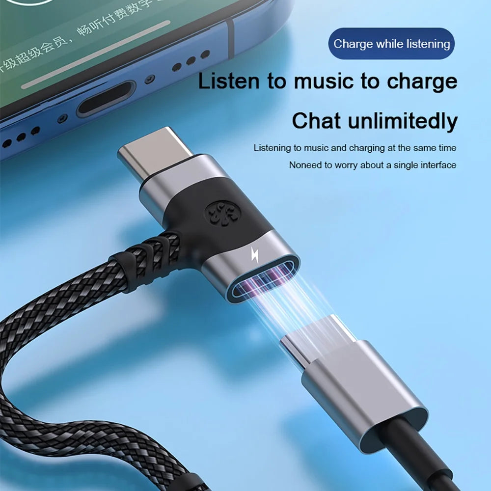 2-in-1 Type C to 3.5mm Jack Audio Adapter PD Charging Splitter Cable Converter for iPhone 15 Samsung Xiaomi Peaceful Pleasures Health and Wellness