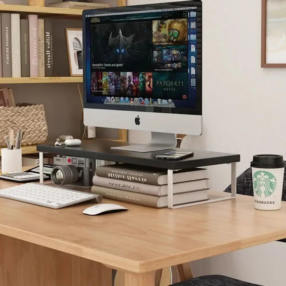 Computer Monitor Elevated Monitor Base Home Office Storage Rack Computer Desktop Creative Storage Rack Office Storage Supplies Peaceful Pleasures Health and Wellness