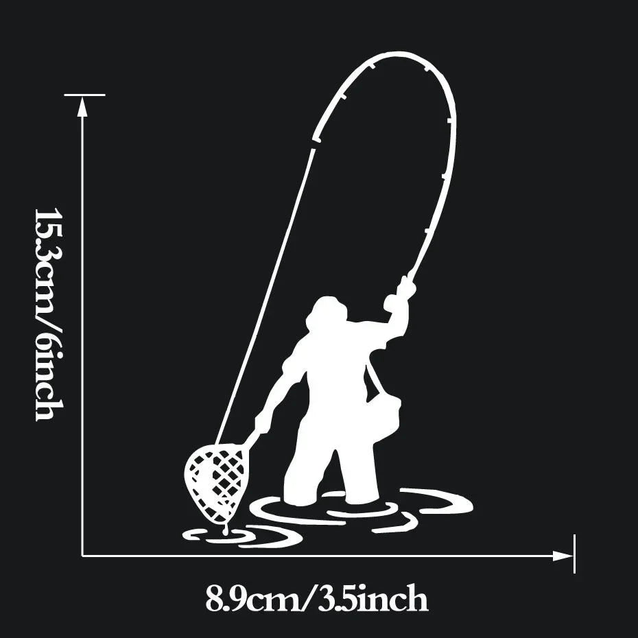 Fishing Fisherman Trout Fish Vinyl Funny Sticker Car Window Laptop Bumper Peaceful Pleasures Health and Wellness
