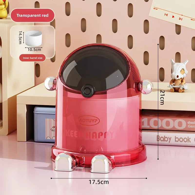Mini Desktop Trash Can with Lid – Cute Desk Waste Bin