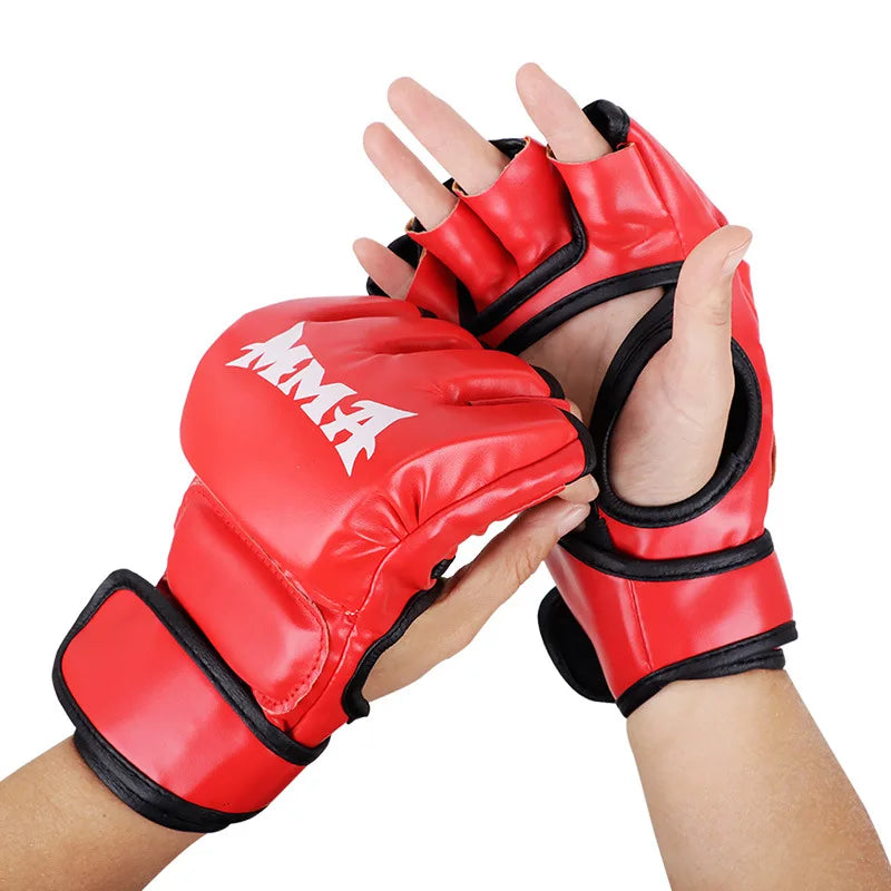 PU Boxing Training Gloves – Unisex Taekwondo Hand Gear Boxing Training Gloves Peaceful Pleasures Health and Wellness Red