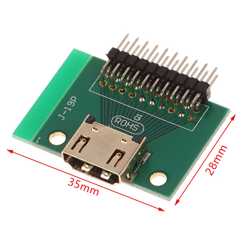HDMI 19-Pin Test Socket Adapter PCB Breakout Board PCB Breakout Board Peaceful Pleasures Health and Wellness