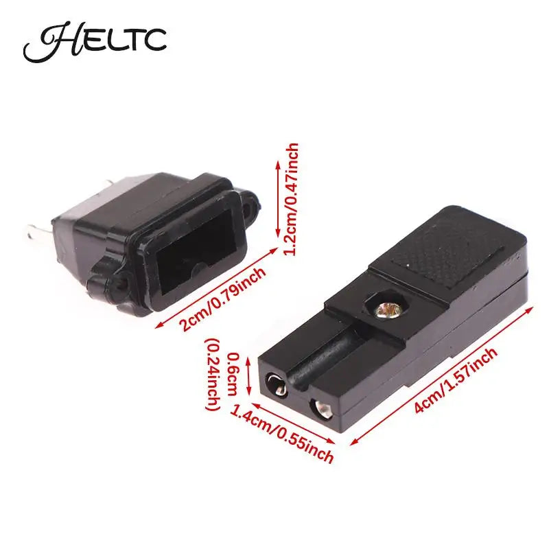 2-Pin DC Power Plug Connector | 2-Core EU Socket 250V 10A Power Plug Connector Peaceful Pleasures Health and Wellness