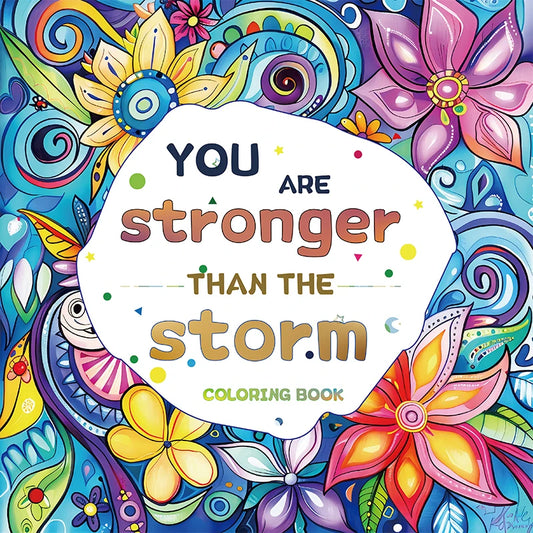 Bview Art You Stronger Than Storm Coloring Book Adults Vibrant Peaceful Pleasures Health and Wellness BFBQD