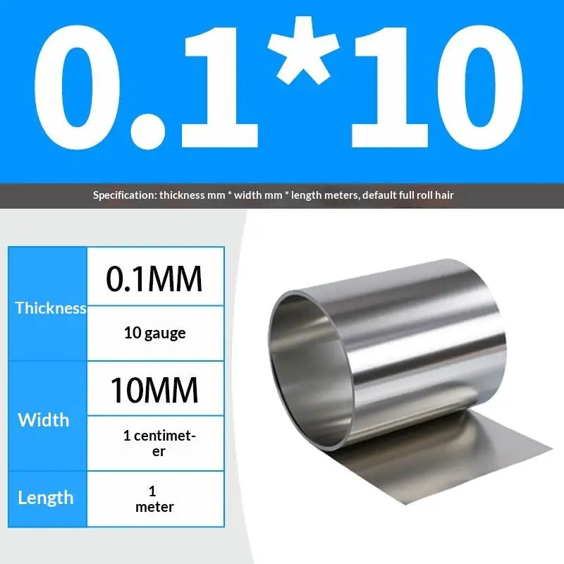 304 Stainless Steel Strip Sheet Foil 1M | 0.03–0.5mm Thick