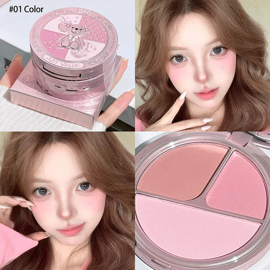 ARTVALUE Matte Blush Palette – 3-Color Cheek Tint & Contour Blush Palette Oasis Select 01